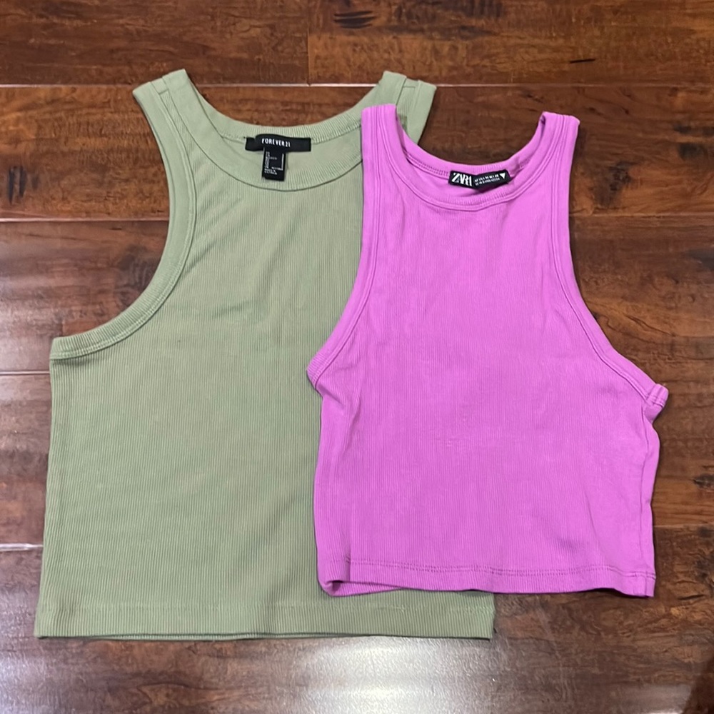 Crop tank tops forever 21 and Zara tops